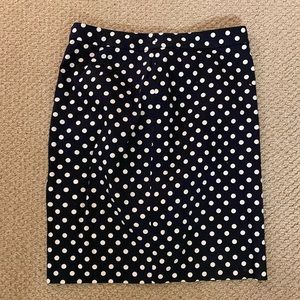 J. Crew Navy Polka Dot Pencil Skirt Size 4